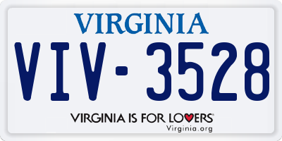 VA license plate VIV3528