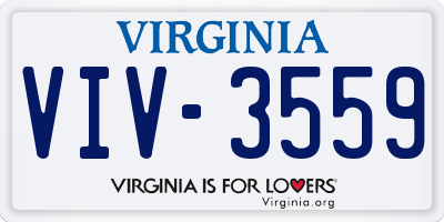 VA license plate VIV3559