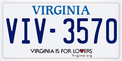 VA license plate VIV3570
