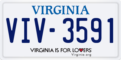 VA license plate VIV3591
