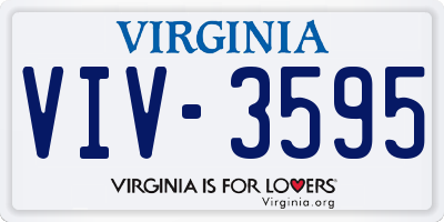 VA license plate VIV3595