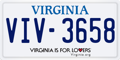VA license plate VIV3658
