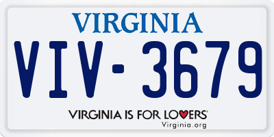 VA license plate VIV3679