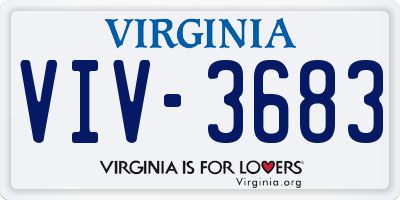 VA license plate VIV3683