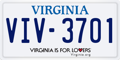 VA license plate VIV3701