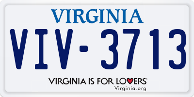 VA license plate VIV3713