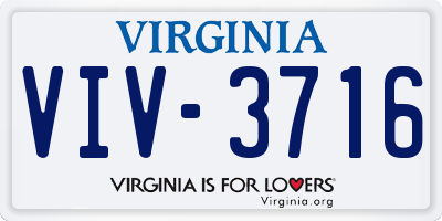 VA license plate VIV3716