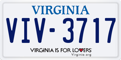 VA license plate VIV3717