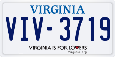VA license plate VIV3719