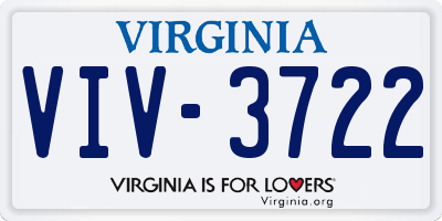 VA license plate VIV3722