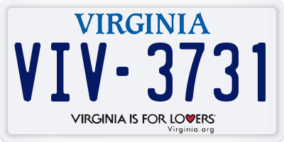 VA license plate VIV3731