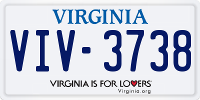 VA license plate VIV3738