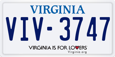 VA license plate VIV3747