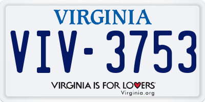 VA license plate VIV3753