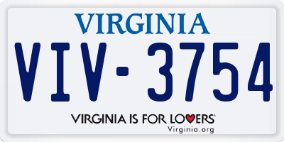 VA license plate VIV3754