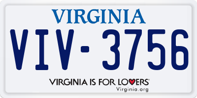 VA license plate VIV3756