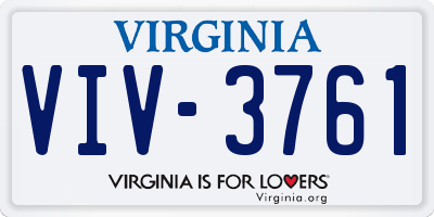 VA license plate VIV3761