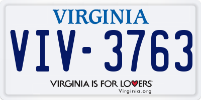 VA license plate VIV3763