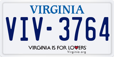 VA license plate VIV3764