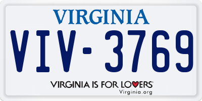 VA license plate VIV3769