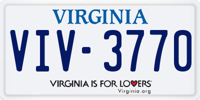 VA license plate VIV3770