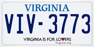 VA license plate VIV3773