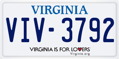VA license plate VIV3792