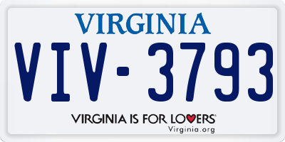 VA license plate VIV3793