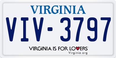 VA license plate VIV3797