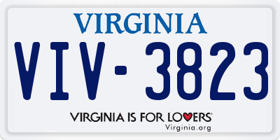 VA license plate VIV3823