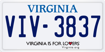 VA license plate VIV3837