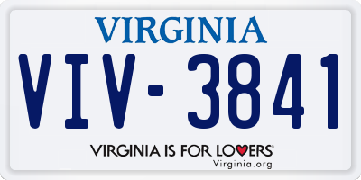 VA license plate VIV3841