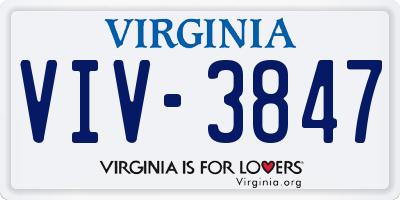 VA license plate VIV3847