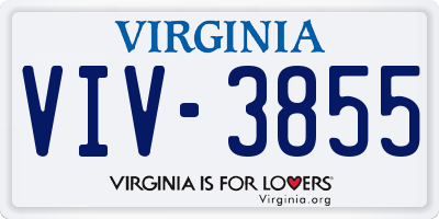 VA license plate VIV3855