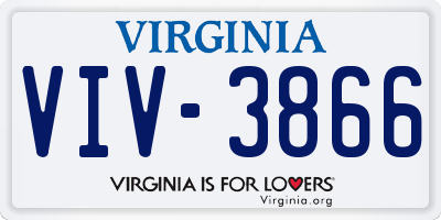 VA license plate VIV3866