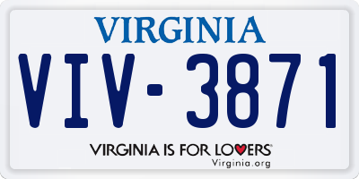VA license plate VIV3871