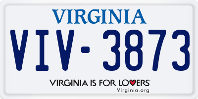 VA license plate VIV3873