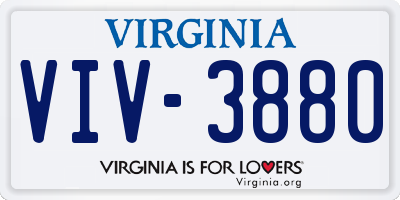 VA license plate VIV3880