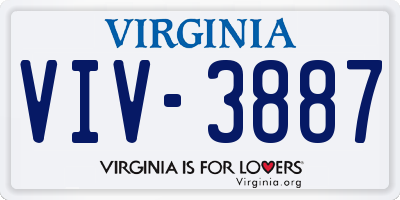 VA license plate VIV3887
