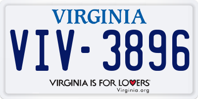 VA license plate VIV3896