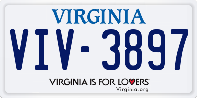 VA license plate VIV3897
