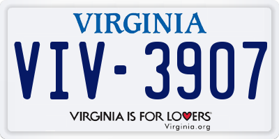 VA license plate VIV3907