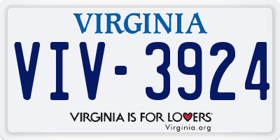 VA license plate VIV3924