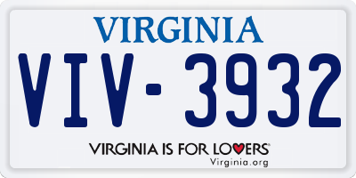 VA license plate VIV3932