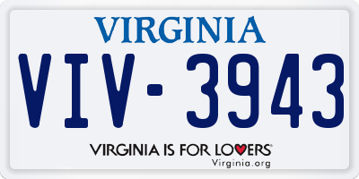 VA license plate VIV3943