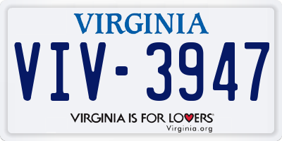 VA license plate VIV3947
