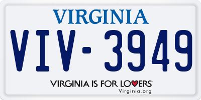 VA license plate VIV3949