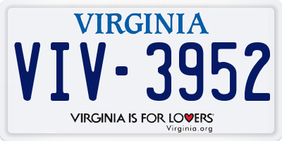 VA license plate VIV3952