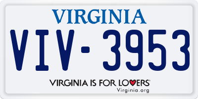 VA license plate VIV3953