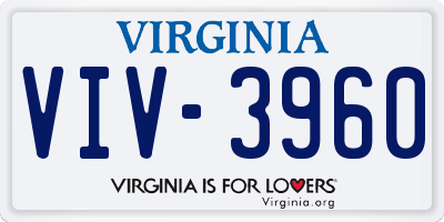 VA license plate VIV3960